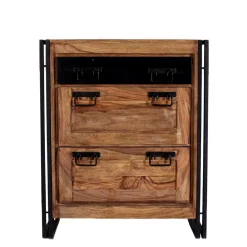 Wohnen Schuhschränke*Schuh Klappenschrank Mendoza aus Akazie Massivholz