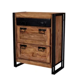 Wohnen Schuhschränke*Schuh Klappenschrank Mendoza aus Akazie Massivholz