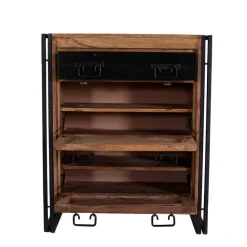 Wohnen Schuhschränke*Schuh Klappenschrank Mendoza aus Akazie Massivholz