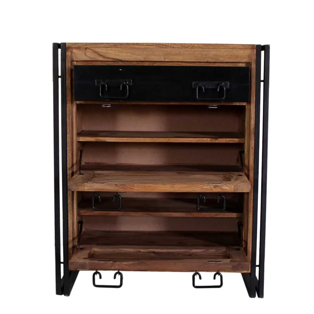 Wohnen Schuhschränke*Schuh Klappenschrank Mendoza aus Akazie Massivholz