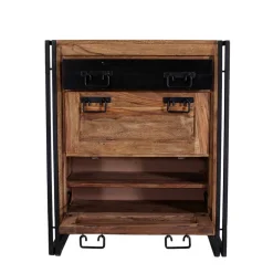 Wohnen Schuhschränke*Schuh Klappenschrank Mendoza aus Akazie Massivholz