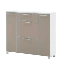 Wohnen Schuhaufbewahrung Srocca in Taupe Glas beschichtet Weiß