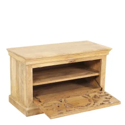 Wohnen Schuhbank aus Mangoholz Sandfarben - Runiasa