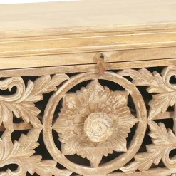 Wohnen Schuhbank aus Mangoholz Sandfarben - Runiasa