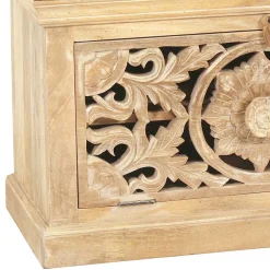 Wohnen Schuhbank aus Mangoholz Sandfarben - Runiasa