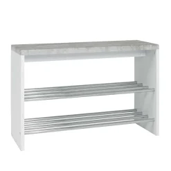 Wohnen Schuhbank in Beton Dekor & Weiß - Elbe