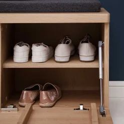 Wohnen Schuhbank in Eiche Bianco & Grau - Arkadiuz