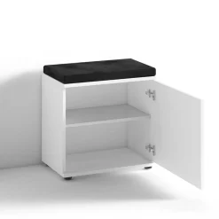 Wohnen Schuhschränke*Schuhbank in Weiß mit Schwarz - Massa