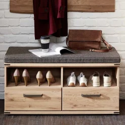 Wohnen Schuhbank in Wildeiche & Graubraun - Konvava