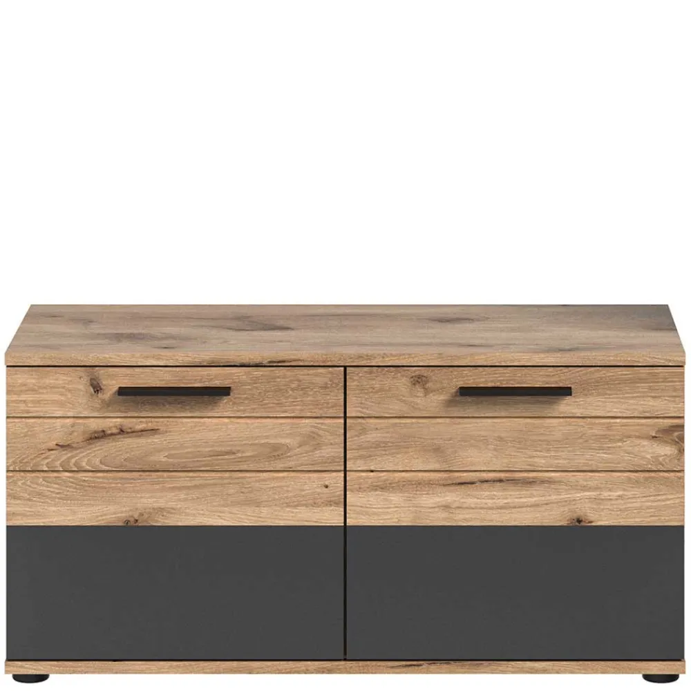 Wohnen Schuhbank in Wildeiche & Grau 90 cm - Catamaron