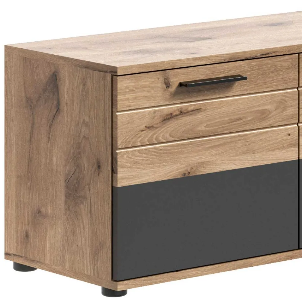 Wohnen Schuhbank in Wildeiche & Grau 90 cm - Catamaron