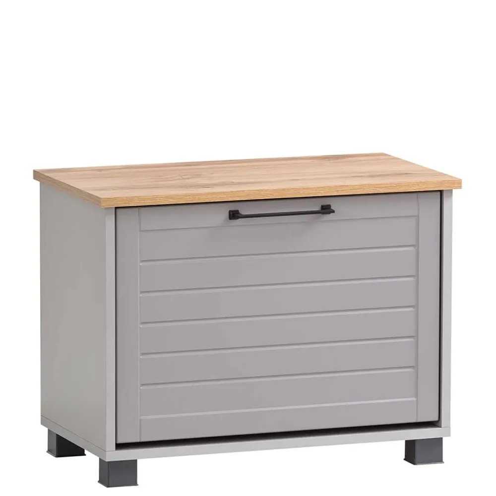 Wohnen Schuhschränke*Schuhbank mit Klappe in Platingrau & Eiche - Benja