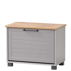 Wohnen Schuhschränke*Schuhbank mit Klappe in Platingrau & Eiche - Benja