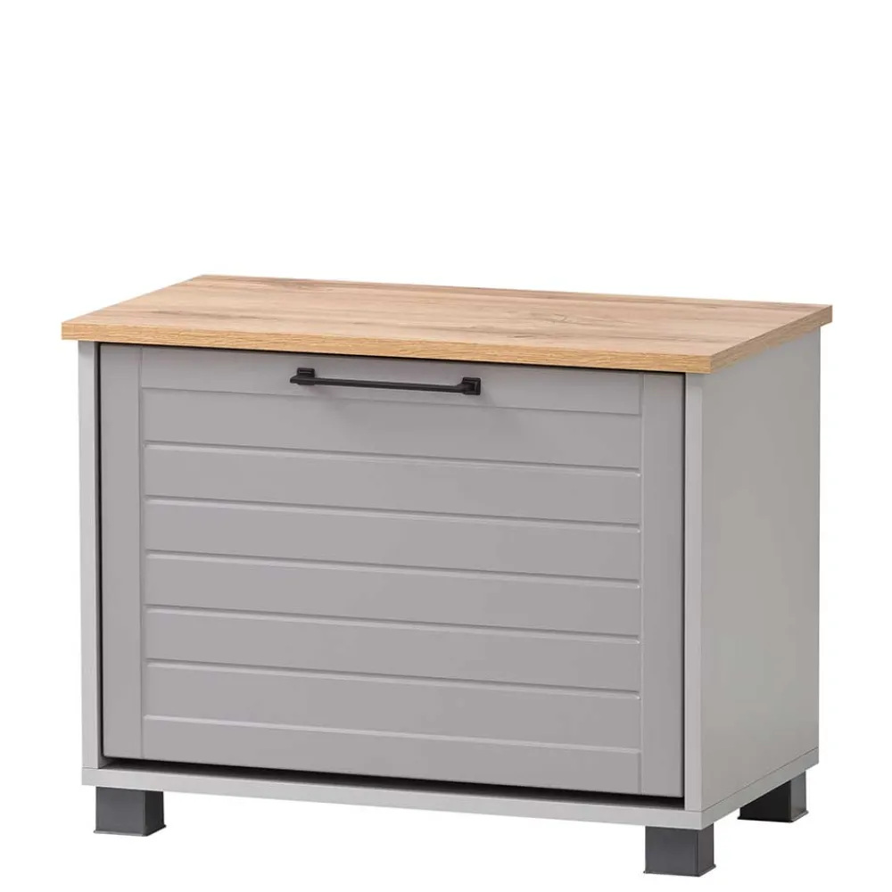 Wohnen Schuhschränke*Schuhbank mit Klappe in Platingrau & Eiche - Benja