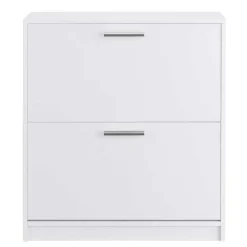 Wohnen Weiße Möbel|Schuhschränke*Schuhkipper in Weiß mit zwei Klappen - Scott