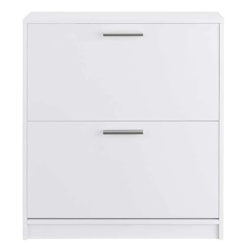 Wohnen Weiße Möbel|Schuhschränke*Schuhkipper in Weiß mit zwei Klappen - Scott