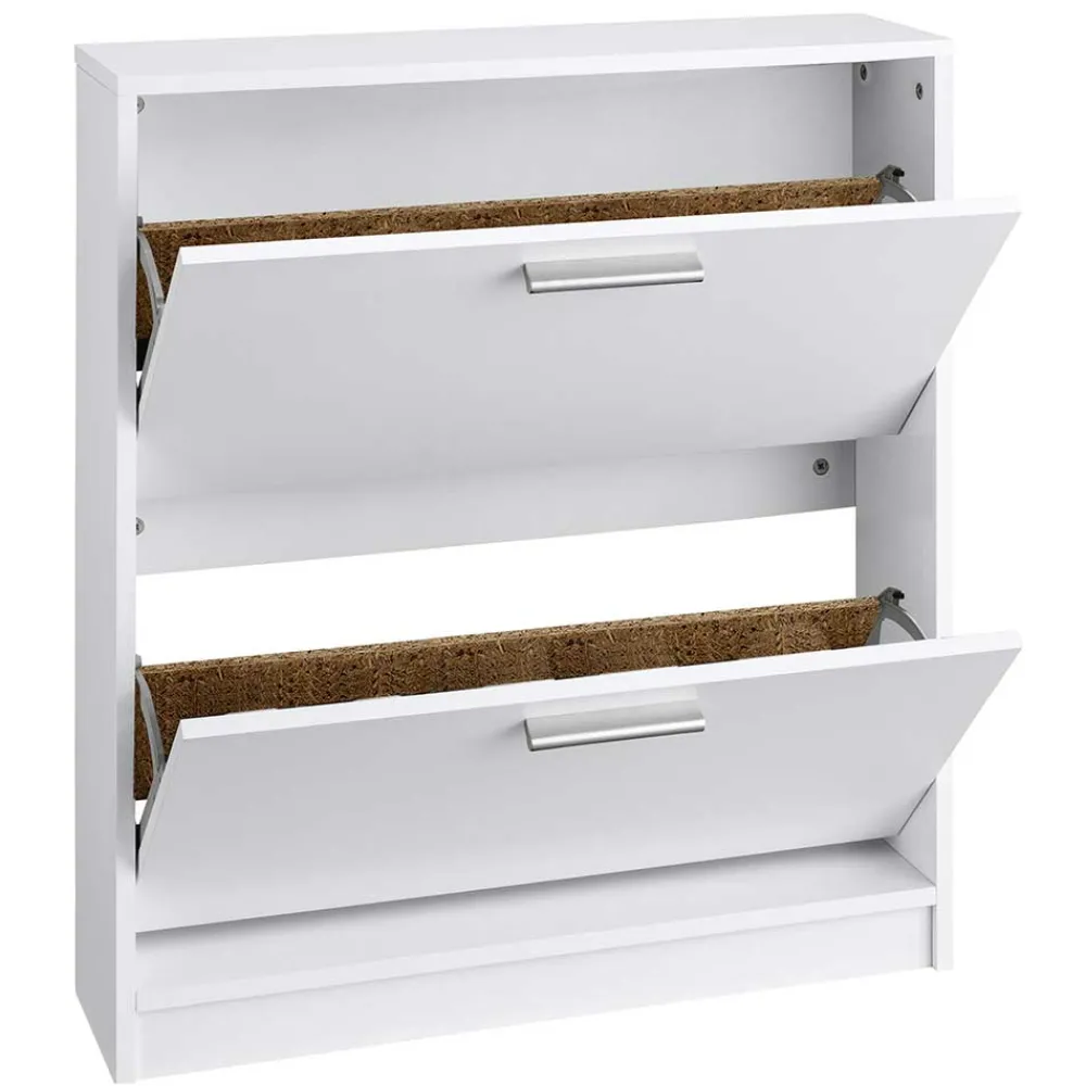 Wohnen Weiße Möbel|Schuhschränke*Schuhkipper in Weiß mit zwei Klappen - Scott