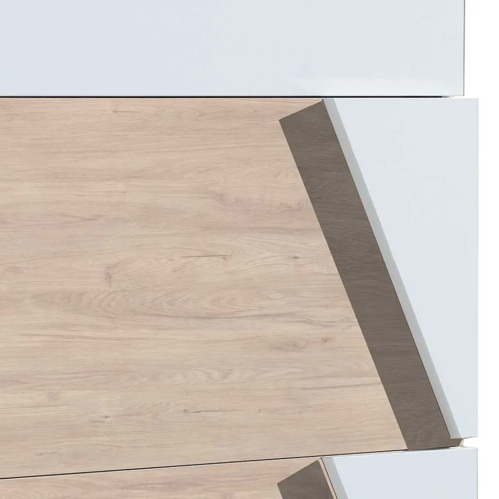 Wohnen Schuhschränke*Schuhklappenschrank in Weiß & Eiche Bianco - Nicalo