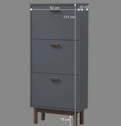 Wohnen Schuhschränke*Schuhkommode in Grau und Eiche Optik - Caldaro