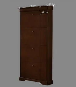 Wohnen Schuhschränke*Schuhkommode in Nussbaum - 78x157x21 cm - Lemerzi