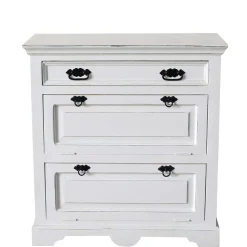 Wohnen Vintage Möbel|Schuhschränke*Schuhkommode in Weiß mit Antik Finish - Wittgenstein