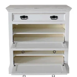 Wohnen Vintage Möbel|Schuhschränke*Schuhkommode in Weiß mit Antik Finish - Wittgenstein