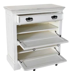 Wohnen Vintage Möbel|Schuhschränke*Schuhkommode in Weiß mit Antik Finish - Wittgenstein