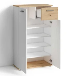 Wohnen Schuhschränke*Schuhkommode in Weiß mit Wildeiche - Yumagno