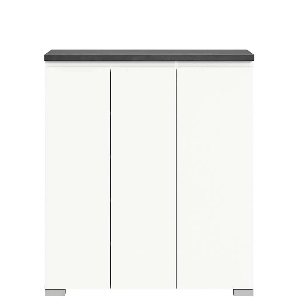 Wohnen Schuhschränke*Schuhkommode in Weiß und Dunkelgrau - Suad