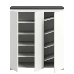 Wohnen Schuhschränke*Schuhkommode in Weiß und Dunkelgrau - Suad