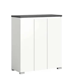 Wohnen Schuhschränke*Schuhkommode in Weiß und Dunkelgrau - Suad