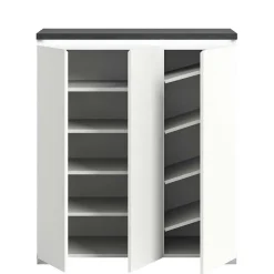 Wohnen Schuhschränke*Schuhkommode in Weiß und Dunkelgrau - Suad