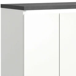 Wohnen Schuhschränke*Schuhkommode in Weiß und Dunkelgrau - Suad