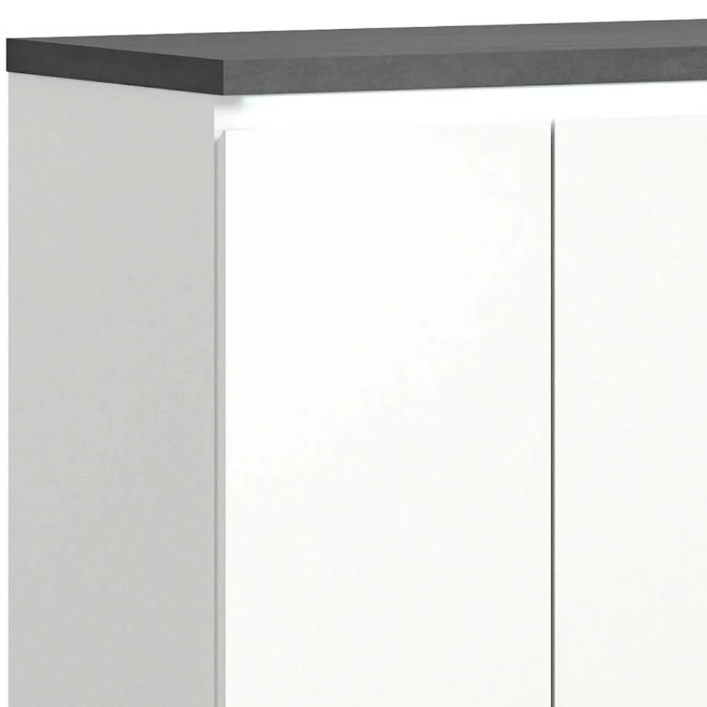 Wohnen Schuhschränke*Schuhkommode in Weiß und Dunkelgrau - Suad