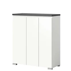 Wohnen Schuhschränke*Schuhkommode in Weiß und Dunkelgrau - Suad