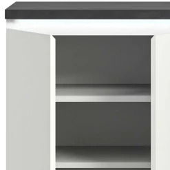 Wohnen Schuhschränke*Schuhkommode in Weiß und Dunkelgrau - Suad