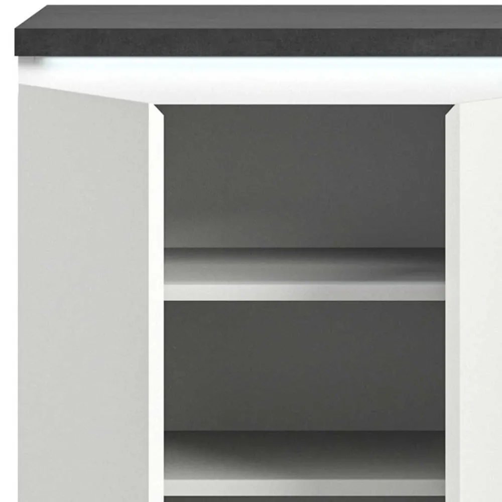 Wohnen Schuhschränke*Schuhkommode in Weiß und Dunkelgrau - Suad