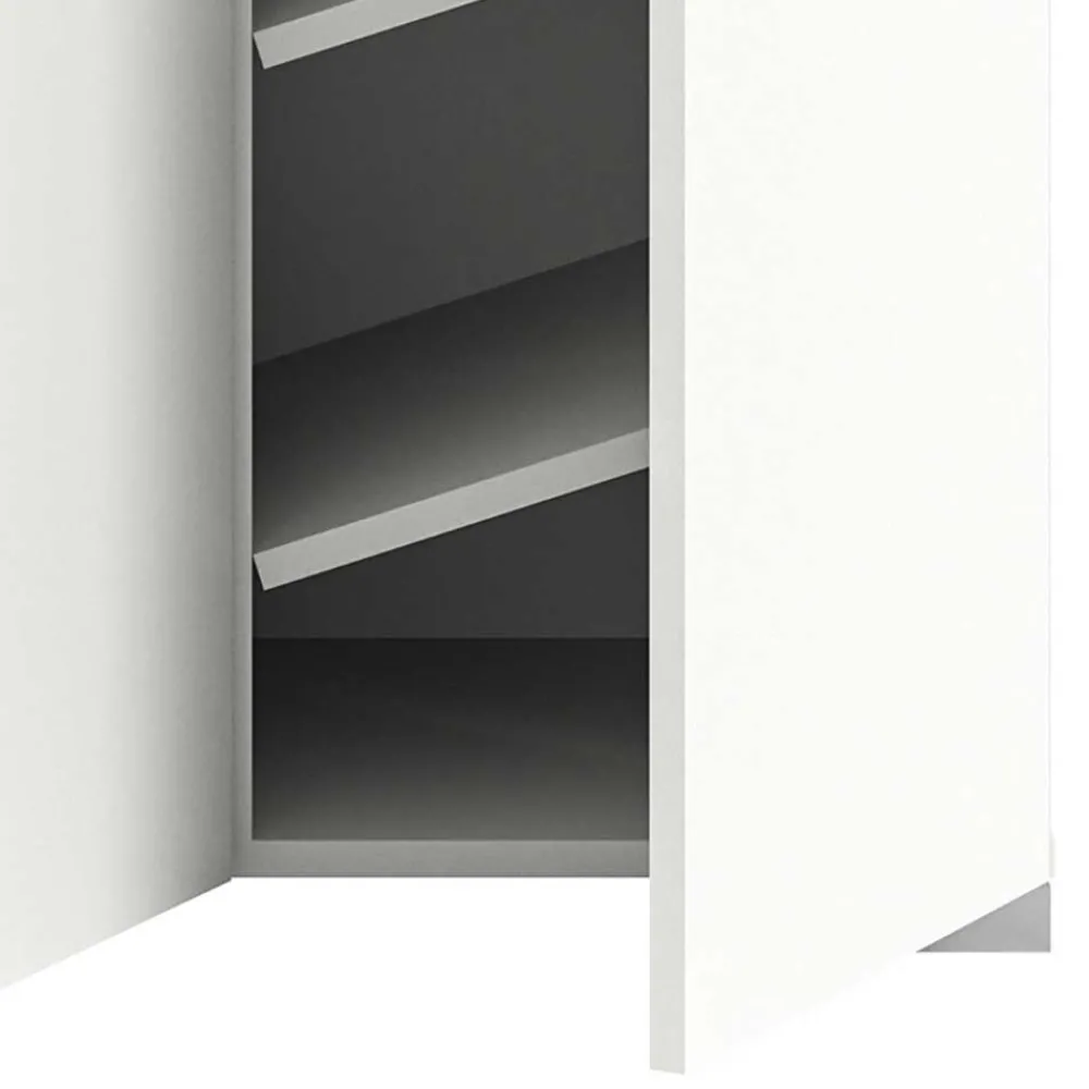 Wohnen Schuhschränke*Schuhkommode in Weiß und Dunkelgrau - Suad