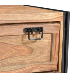 Wohnen Schuhschränke*Schuhkommode Mendoza aus Akazie Massivholz und Metall