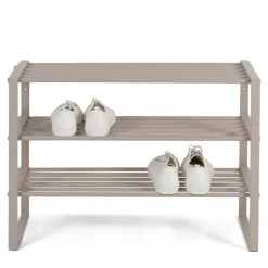 Wohnen Schuhschränke*Schuhregal mit drei Ablagen in Taupe - Cayman