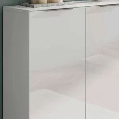 Wohnen Schuhschrank & Spiegel Set in Weiß - Kofi (zweiteilig)