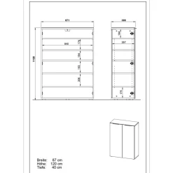Wohnen Schuhschrank & Spiegel Set in Weiß - Kofi (zweiteilig)