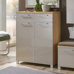 Wohnen Schuhschränke*Schuhschrank Diecca in Taupe Glas beschichtet