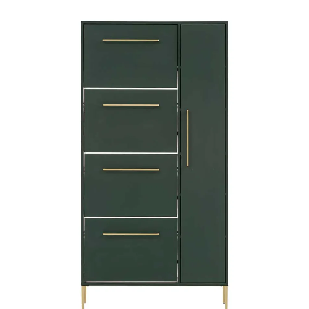 Wohnen Schuhschränke*Schuhschrank in Dunkelgrün & Gold - Aqua