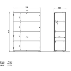 Wohnen Schuhschränke*Schuhschrank in Graugrün mit Eiche - Bien