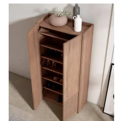 Wohnen Schuhschrank in Holzoptik Braun - Mady