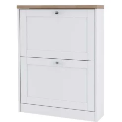 Wohnen Schuhschränke*Schuhschrank in Weiß mit Sonoma-Eiche - Nudion