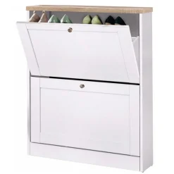 Wohnen Schuhschränke*Schuhschrank in Weiß mit Sonoma-Eiche - Nudion