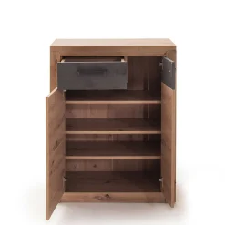 Wohnen Schuhschränke*Schuhschrank in Wildeiche mit Dunkelgrau - Carry