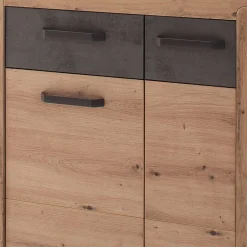 Wohnen Schuhschränke*Schuhschrank in Wildeiche mit Dunkelgrau - Carry